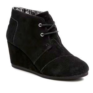 TOMS BLACK DESERT WEDGE BOOTIE - WOMEN'S  Size 8